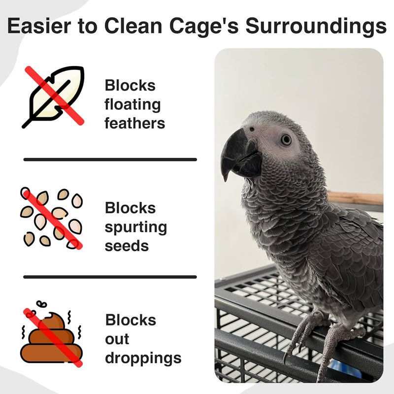SIMENA Bird Cage Seed Catcher, Skirt for Bird Cage, Nylon Mesh Bird Cage Liners for Large Cages, Elastic and Easy Cleaning Bird Cage Cover, Suitable for Most Cage Shapes (Black 59-79 inch) - Image 3